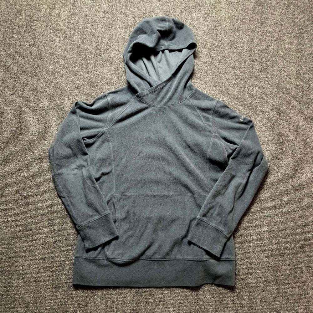 Columbia Womens Gray Fleece Pullover Hoodie Crossover Neck XK1380 Size M Layer